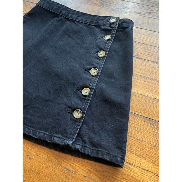ASOS Black Button Up Denim Skirt sz 8 UK (sz 4 US) - Picture 2 of 7